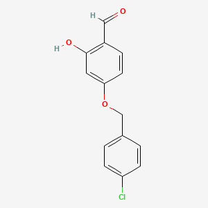 molecular formula C14H11ClO3 B8625835 4-(4-Chloro-benzyloxy)-2-hydroxybenzaldehyde 