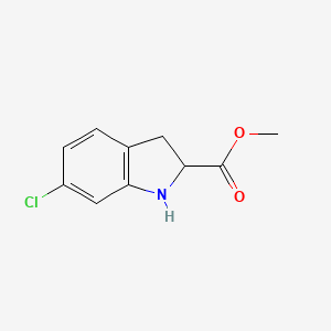 molecular formula C10H10ClNO2 B8625935 Methyl6-chloroindoline-2-carboxylate 