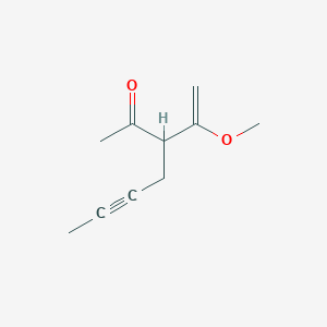 molecular formula C10H14O2 B8626004 3-(1-Methoxyethenyl)hept-5-yn-2-one CAS No. 56563-38-3