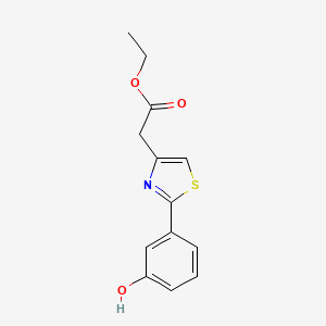 molecular formula C13H13NO3S B8626018 Ethyl 2-(2-(3-hydroxyphenyl)thiazol-4-yl)acetate 