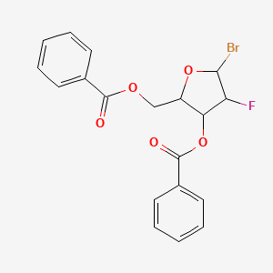 molecular formula C19H16BrFO5 B8626043 (3-Benzoyloxy-5-bromo-4-fluorooxolan-2-yl)methyl benzoate 