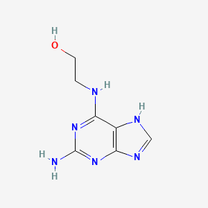 molecular formula C7H10N6O B8626149 2-Amino-6-((2-hydroxyethyl)amino)-9H-purine 