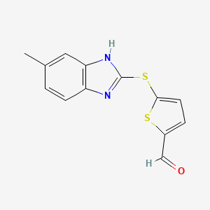 molecular formula C13H10N2OS2 B8626177 5-[(6-Methyl-1H-benzimidazol-2-yl)sulfanyl]thiophene-2-carbaldehyde CAS No. 920536-51-2