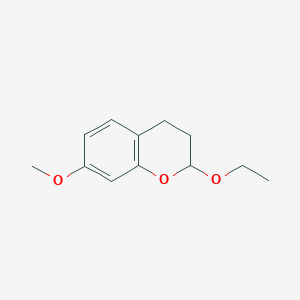 molecular formula C12H16O3 B8626900 2-Ethoxy-7-methoxychroman 