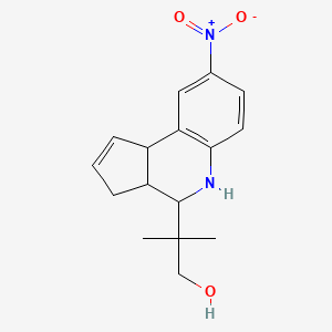 2-methyl-2-(8-nitro-3a,4,5,9b-tetrahydro-3H-cyclopenta[c]quinolin-4-yl)propan-1-ol