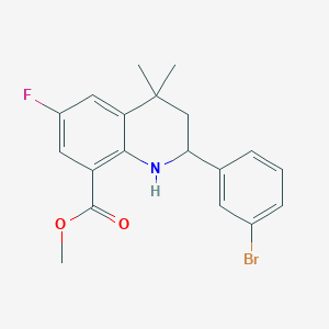 Methyl 2-(3-bromophenyl)-6-fluoro-4,4-dimethyl-1,2,3,4-tetrahydroquinoline-8-carboxylate