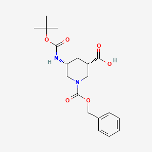 molecular formula C19H26N2O6 B8627067 cis-1-((Benzyloxy)carbonyl)-5-((tert-butoxycarbonyl)amino)piperidine-3-carboxylic acid 