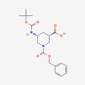 molecular formula C19H26N2O6 B8627067 Cis-1-[(benzyloxy)carbonyl]-5-([(tert-butoxy)carbonyl]amino)piperidine-3-carboxylic acid 