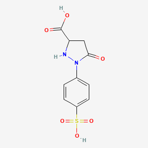 molecular formula C10H10N2O6S B8627085 5-Oxo-1-(4-sulfophenyl)-3-pyrazolidinecarboxylic acid 