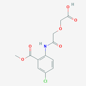 molecular formula C12H12ClNO6 B8627125 2-(2-((4-Chloro-2-(methoxycarbonyl)phenyl)amino)-2-oxoethoxy)acetic acid 