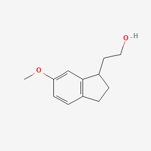 molecular formula C12H16O2 B8627147 2-(6-Methoxyindan-1-yl)ethanol 