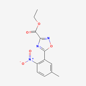 molecular formula C12H11N3O5 B8627244 Ethyl 5-(5-methyl-2-nitrophenyl)-1,2,4-oxadiazole-3-carboxylate 