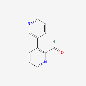 molecular formula C11H8N2O B8627306 3-(Pyridin-3-yl)picolinaldehyde 