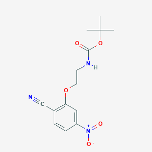 molecular formula C14H17N3O5 B8627525 Tert-butyl (2-(2-cyano-5-nitrophenoxy)ethyl)carbamate 