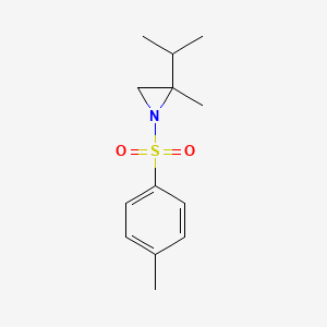 molecular formula C13H19NO2S B8627552 2-Isopropyl-2-methyl-1-tosylaziridine 