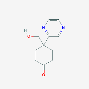 4-(Hydroxymethyl)-4-(pyrazin-2-yl)cyclohexanone
