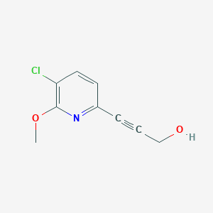 molecular formula C9H8ClNO2 B8627595 3-(5-Chloro-6-methoxypyridin-2-yl)prop-2-yn-1-ol 