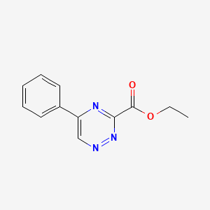 molecular formula C12H11N3O2 B8627609 Ethyl 5-phenyl-1,2,4-triazine-3-carboxylate 
