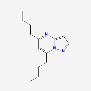 molecular formula C14H21N3 B8627622 5,7-Dibutylpyrazolo[1,5-A]pyrimidine CAS No. 55536-81-7