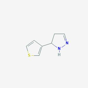 molecular formula C7H8N2S B8627672 5-thiophen-3-yl-4,5-dihydro-1H-pyrazole 