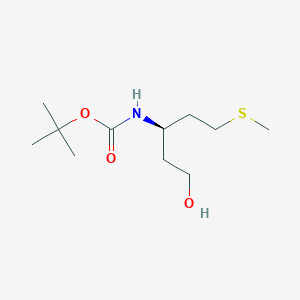 molecular formula C11H23NO3S B8627713 tert-Butyl (R)-(1-hydroxy-5-(methylthio)pentan-3-yl)carbamate 