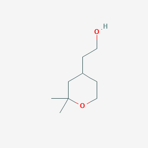 molecular formula C9H18O2 B8627771 2-(2,2-Dimethyltetrahydro-2H-pyran-4-yl)ethanol 