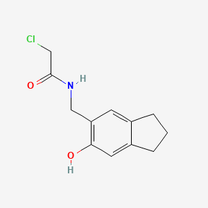 molecular formula C12H14ClNO2 B8627797 2-Chloro-N-[(6-hydroxy-2,3-dihydro-1H-inden-5-yl)methyl]acetamide CAS No. 71758-68-4