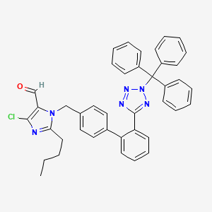 molecular formula C41H35ClN6O B8627805 2-Butyl-5-chloro-3-[[4-[2-(2-trityltetrazol-5-yl)phenyl]phenyl]methyl]imidazole-4-carbaldehyde 