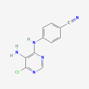 molecular formula C11H8ClN5 B8627821 5-Amino-6-chloro-4-(4-cyanophenyl)aminopyrimidine 