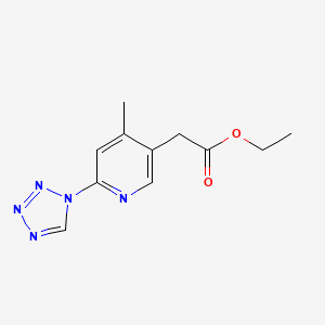 molecular formula C11H13N5O2 B8627894 ethyl 2-[4-methyl-6-(tetrazol-1-yl)pyridin-3-yl]acetate 