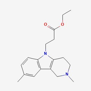 molecular formula C18H24N2O2 B8627948 ETHYL 3-{2,8-DIMETHYL-1H,2H,3H,4H,5H-PYRIDO[4,3-B]INDOL-5-YL}PROPANOATE 