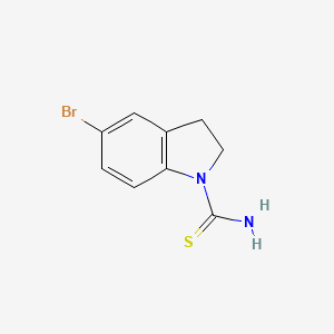 molecular formula C9H9BrN2S B8627955 5-Bromoindoline-1-thiocarboxamide 