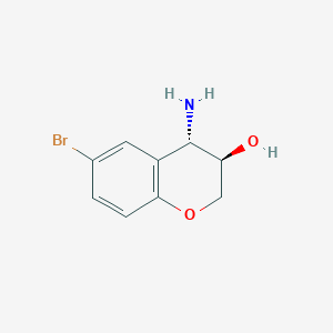 molecular formula C9H10BrNO2 B8628082 (3R,4S)-4-Amino-6-bromochroman-3-ol 