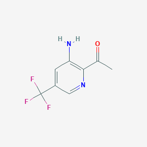 molecular formula C8H7F3N2O B8628264 1-(3-Amino-5-(trifluoromethyl)pyridin-2-yl)ethanone 