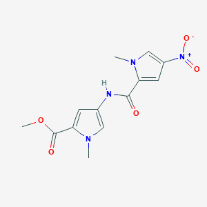 molecular formula C13H14N4O5 B8628274 methyl 1-methyl-4-[(1-methyl-4-nitropyrrole-2-carbonyl)amino]pyrrole-2-carboxylate 