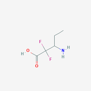 molecular formula C5H9F2NO2 B8628574 3-Amino-2,2-difluoropentanoic acid 
