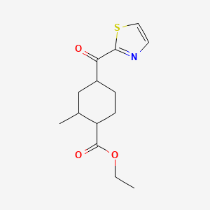 molecular formula C14H19NO3S B8628576 ethyl 2-methyl-4-(1,3-thiazole-2-carbonyl)cyclohexane-1-carboxylate 