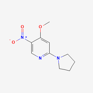 molecular formula C10H13N3O3 B8628632 4-Methoxy-5-nitro-2-(pyrrolidin-1-yl)pyridine CAS No. 1045335-34-9