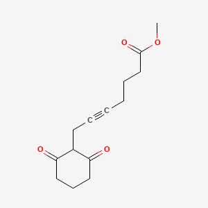 molecular formula C14H18O4 B8628841 Methyl 7-(2,6-dioxocyclohexyl)hept-5-ynoate CAS No. 41300-61-2