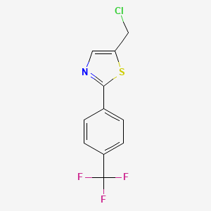 molecular formula C11H7ClF3NS B8628937 Thiazole, 5-(chloromethyl)-2-[4-(trifluoromethyl)phenyl]- 