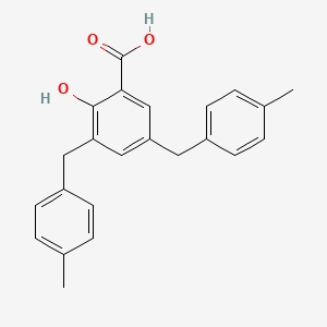 molecular formula C23H22O3 B8629032 2-Hydroxy-3,5-bis[(4-methylphenyl)methyl]benzoic acid CAS No. 117028-71-4