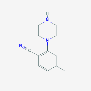 molecular formula C12H15N3 B8629052 4-methyl-2-(1-piperazinyl)Benzonitrile 