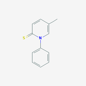molecular formula C12H11NS B8629066 2(1H)-Pyridinethione, 5-methyl-1-phenyl- 