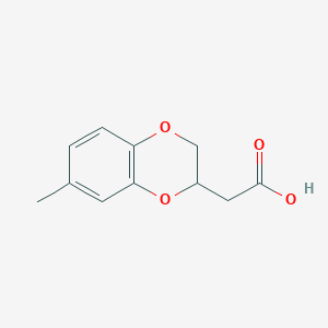 molecular formula C11H12O4 B8629119 (7-Methyl-2,3-dihydro-1,4-benzodioxin-2-yl)acetic acid CAS No. 62590-83-4