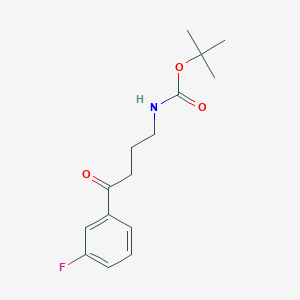 molecular formula C15H20FNO3 B8629343 tert-butyl N-[4-(3-fluorophenyl)-4-oxobutyl]carbamate 