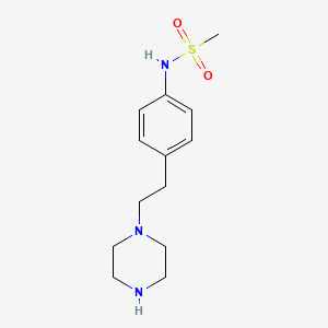 molecular formula C13H21N3O2S B8629545 N-[4-(2-piperazin-1-ylethyl)phenyl]methanesulfonamide 