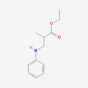 molecular formula C12H17NO2 B8629587 (Rac)-2-methyl-3-phenylamino-propanoic acid ethyl ester 