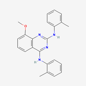 molecular formula C23H22N4O B8629601 8-Methoxy-2,4-bis(2-methylphenylamino)quinazoline CAS No. 124309-34-8