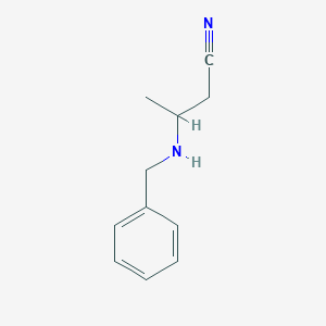 molecular formula C11H14N2 B8629621 3-(Benzylamino)butyronitrile 