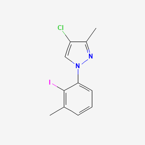 molecular formula C11H10ClIN2 B8629639 4-chloro-1-(2-iodo-3-methylphenyl)-3-methyl-1H-pyrazole 